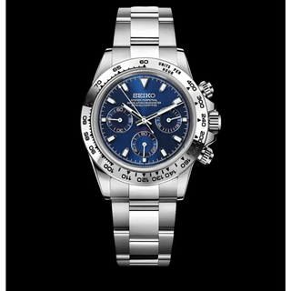 40mm Silver Blue Daytona Custom Mod Watch