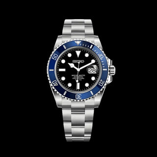 WDM SEIKO MOD BLUE & BLACK SUBMARINER - Wristwatch