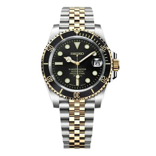 WDM SEIKO MOD SUBMARINER TWO TONE BLACK - Wristwatch