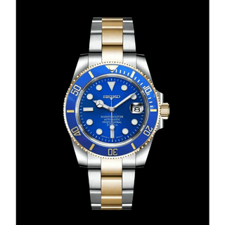 WDM SEIKO MOD SUBMARINER TWO TONE BLUE - Wristwatch